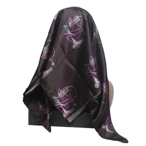 Custom Black Satin Scarves with Your Logo