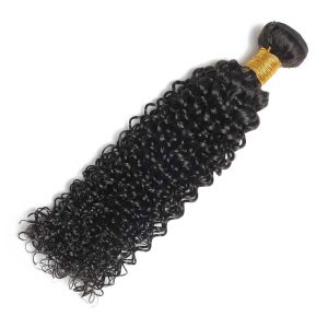 Royal Crown Kinky Curly Natural Black Single Drawn Human Hair Bundles