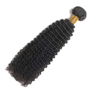 Royal Crown Jerry Curl Natural Black Single Drawn Human Hair Bundles